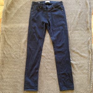 Navy blue slim fit pants jeans